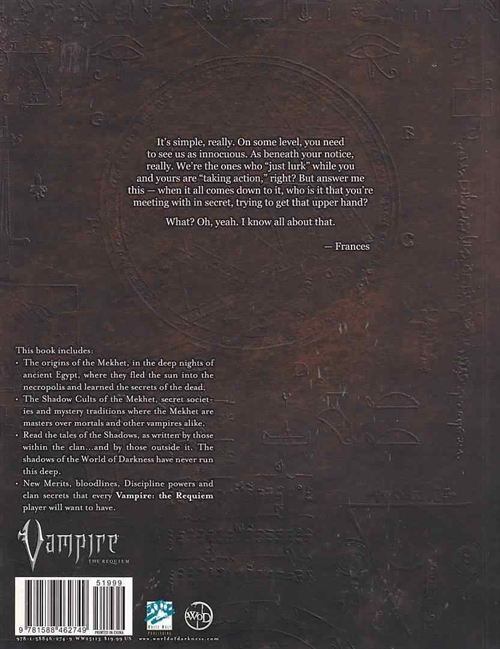 Vampire the Requiem - Shadow in the Dark Mekhet (B Grade) (Genbrug)